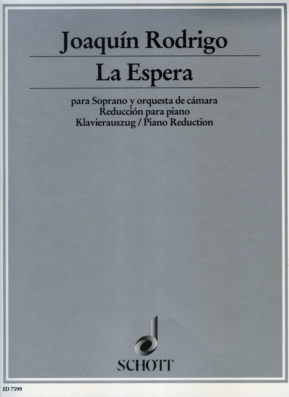 Ediciones Joaquín Rodrigo La espera noty hlas orchestr klavír
