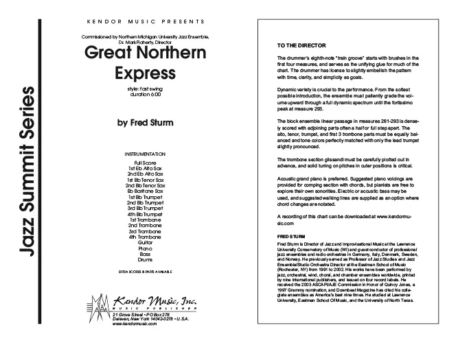 Kendor Music Great Northern Express partitura pro jazz orchestr