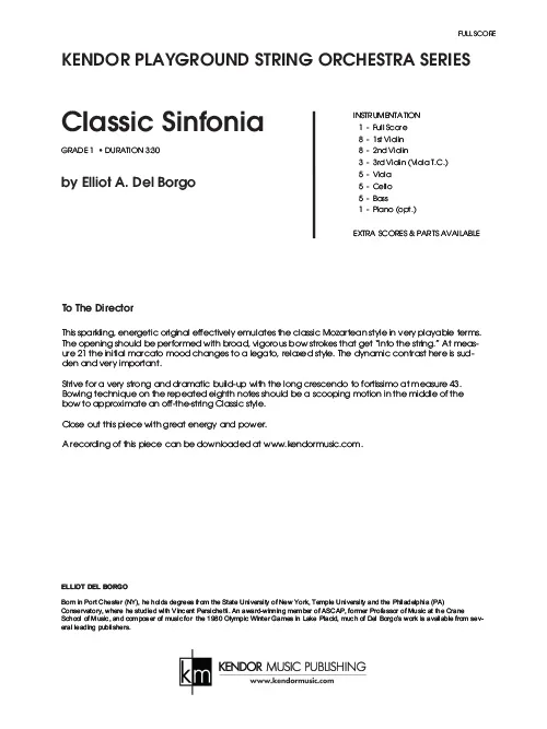 Kendor Music Classic Sinfonia partitura pro smyčcový orchestr