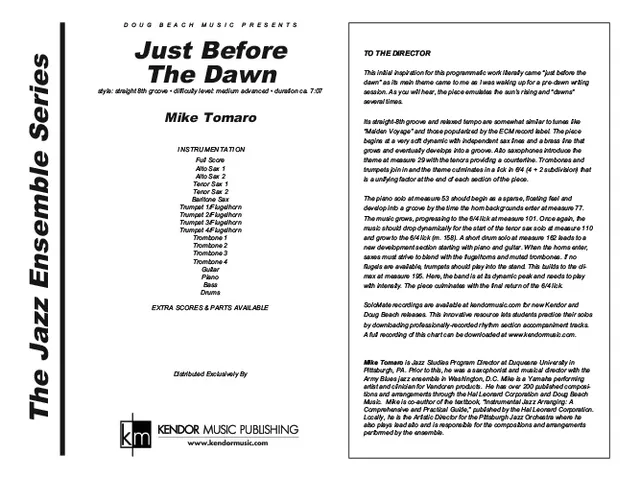 Kendor Music Just Before The Dawn partitura Full Score groove
