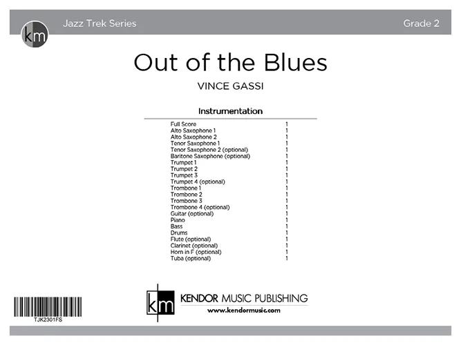 Kendor Music Out of the Blues partitura Full Score blues