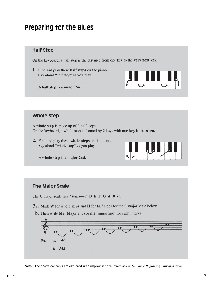 Faber Piano Adventures Discover Blues Improvisation noty pro klavír