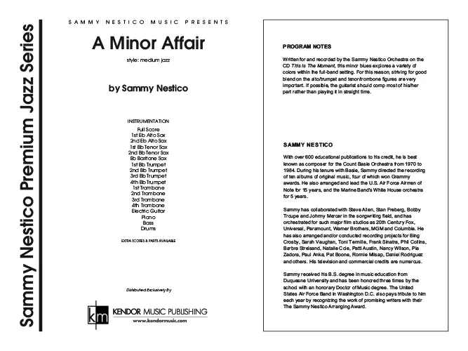 Kendor A Minor Affair partitura Full Score medium jazz blues