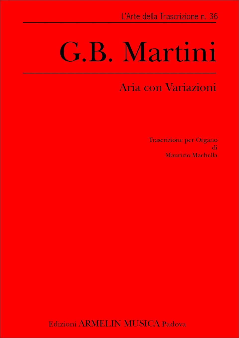 Armelin Musica Aria con variazioni noty pro varhany