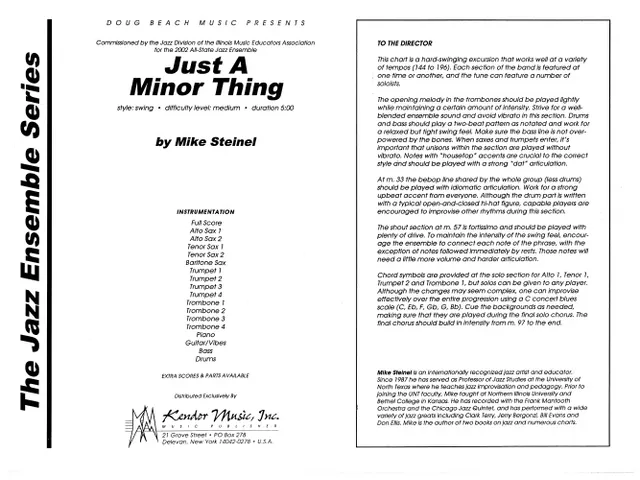 Kendor Music Just A Minor Thing partitura Full Score