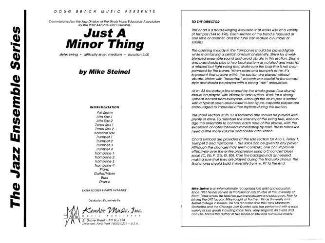 Kendor Music Just A Minor Thing partitura Full Score