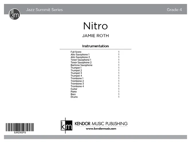 Kendor Music Nitro partitura Full Score funk rock