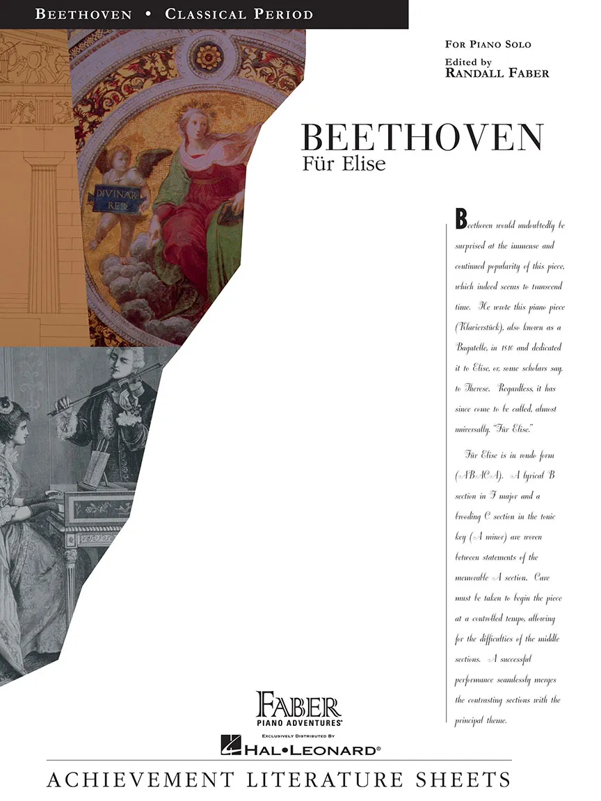 Faber Für Elise Beethoven noty pro klavír klasika