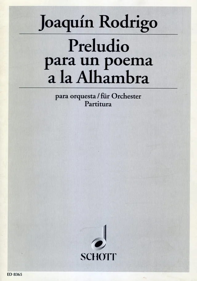 Ediciones Joaquín Rodrigo Preludio Alhambra noty orchestr 8 min