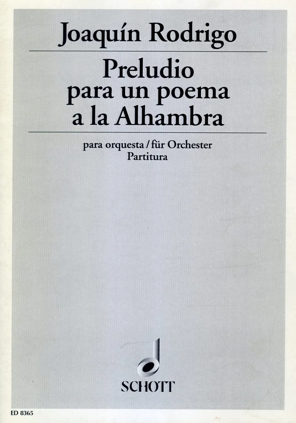 Ediciones Joaquín Rodrigo Preludio para un poema a la Alhambra partitura