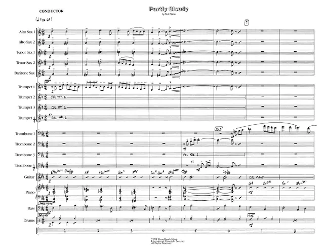 Kendor Music Partly Cloudy partitura Full Score balada