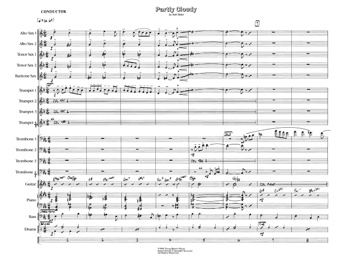 Kendor Music Partly Cloudy partitura Full Score balada
