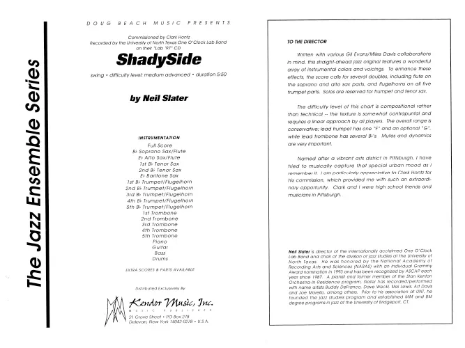 Kendor Music Shadyside partitura Full Score Swing
