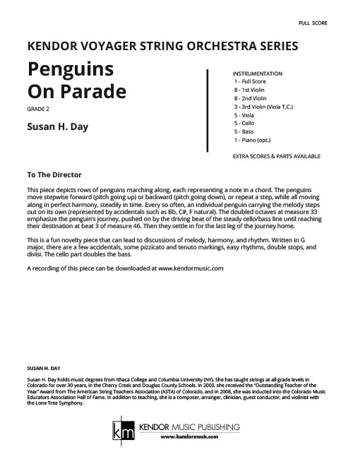 Kendor Music Penguins On Parade partitura pro smyčcový orchestr