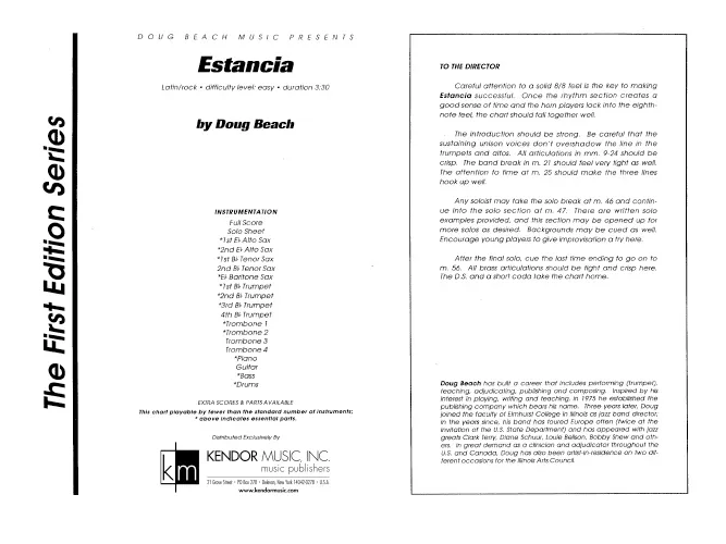 Kendor Music Estancia noty pro big band latin rock