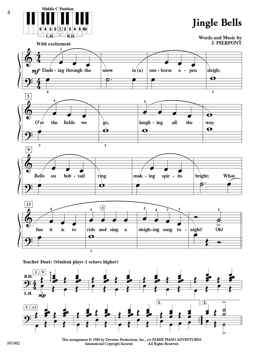Faber PlayTime Piano Christmas noty koledy pro začátečníky