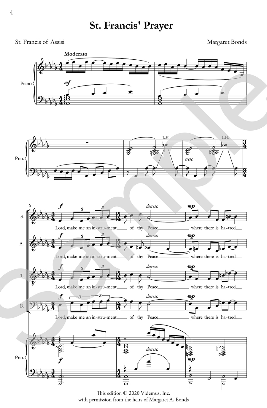 Hildegard Publishing St. Francis’ Prayer noty SATB digitální