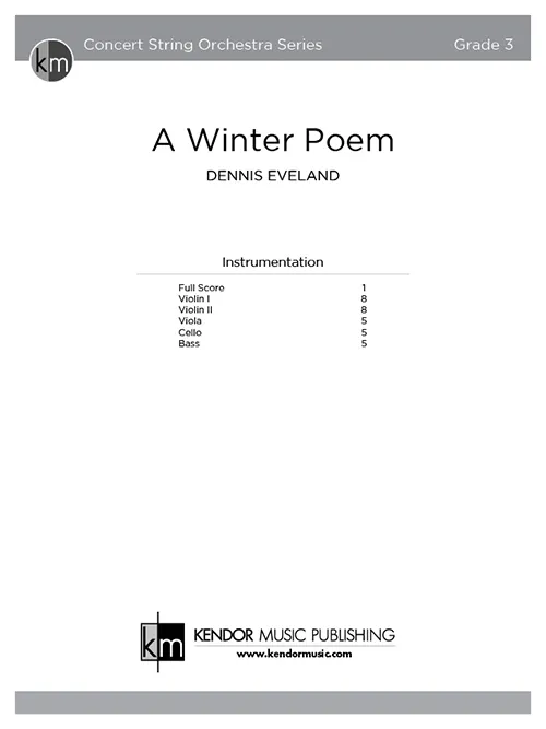 Kendor Music A Winter Poem partitura full score