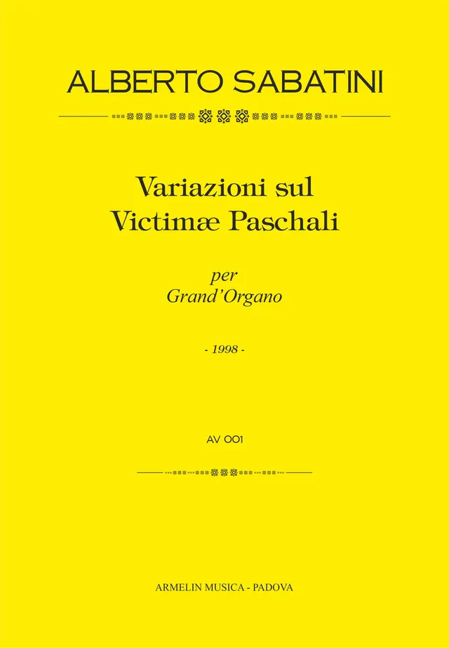 Armelin Musica Variazioni su Victimae Paschali noty variace