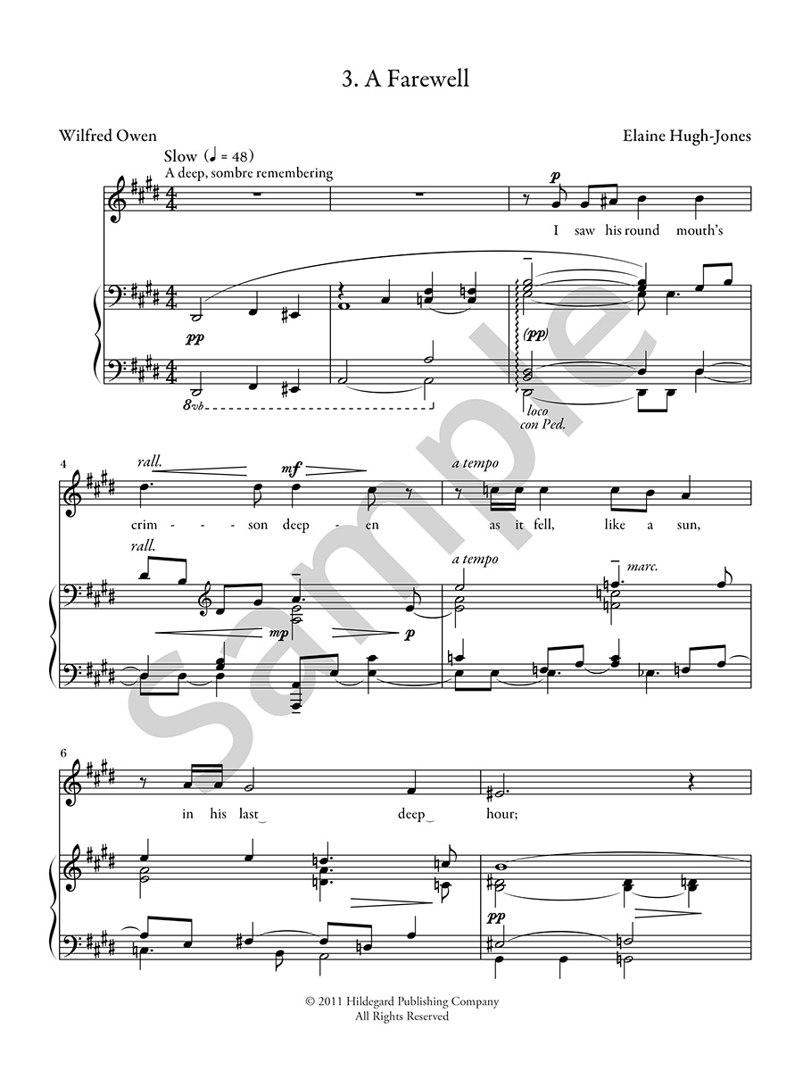 Hildegard Songs of War Hugh-Jones noty pro zpěv a klavír 4 písně