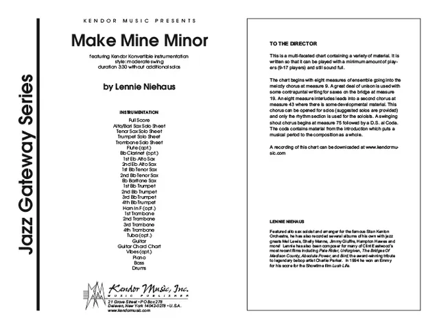 Kendor Music Make Mine Minor partitura Full Score swing