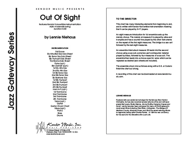 Kendor Music Out Of Sight partitura full score swing