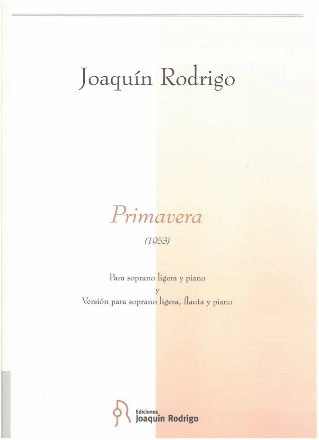 Ediciones Joaquín Rodrigo Primavera noty pro hlas a klavír