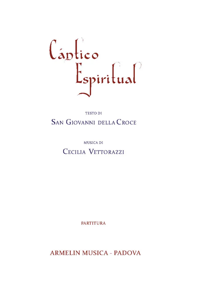 Armelin Musica Cántico espiritual de San Juan de la Cruz noty vokální