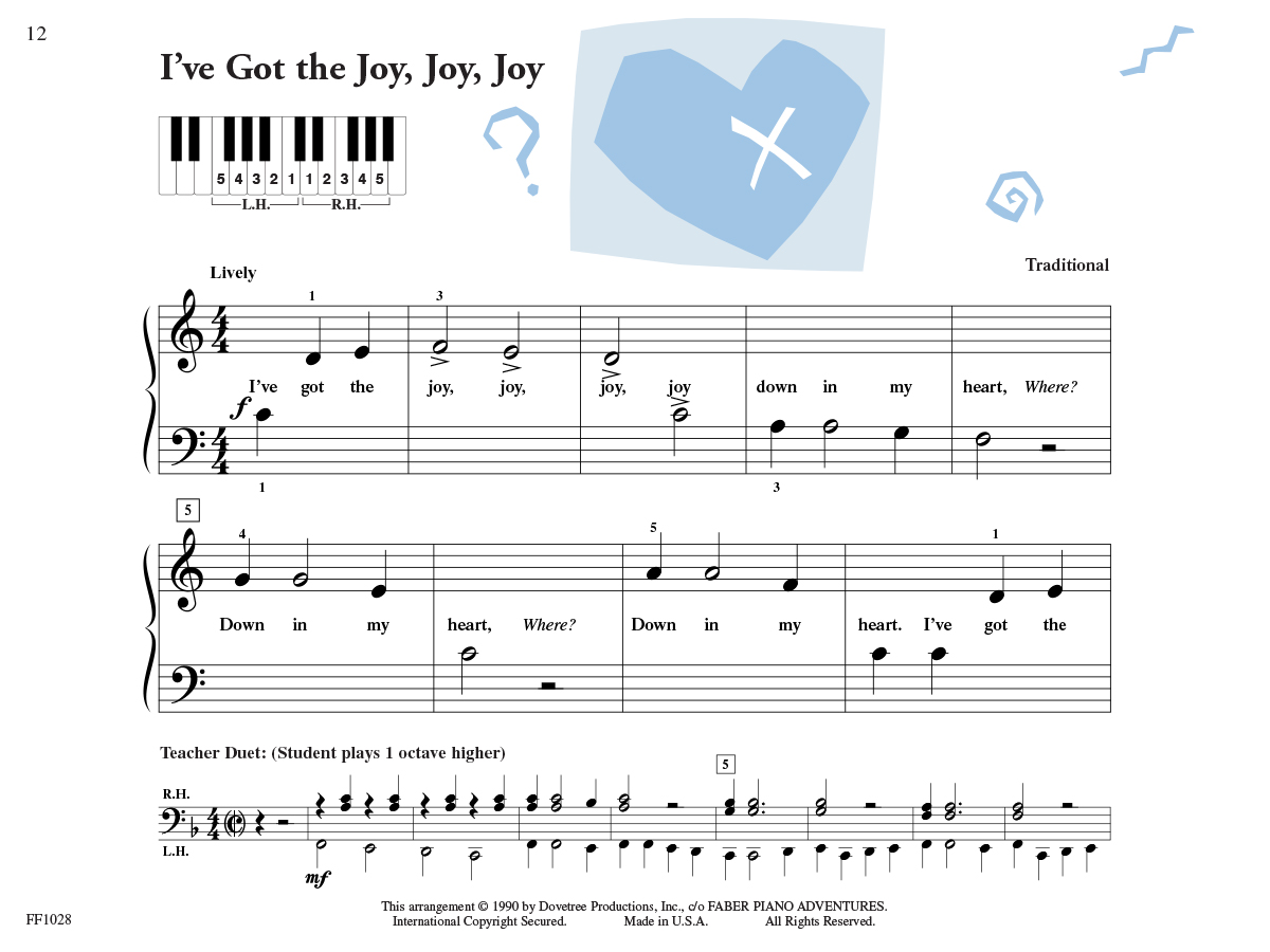 Faber Piano Adventures PreTime Piano Hymns noty začátečníci