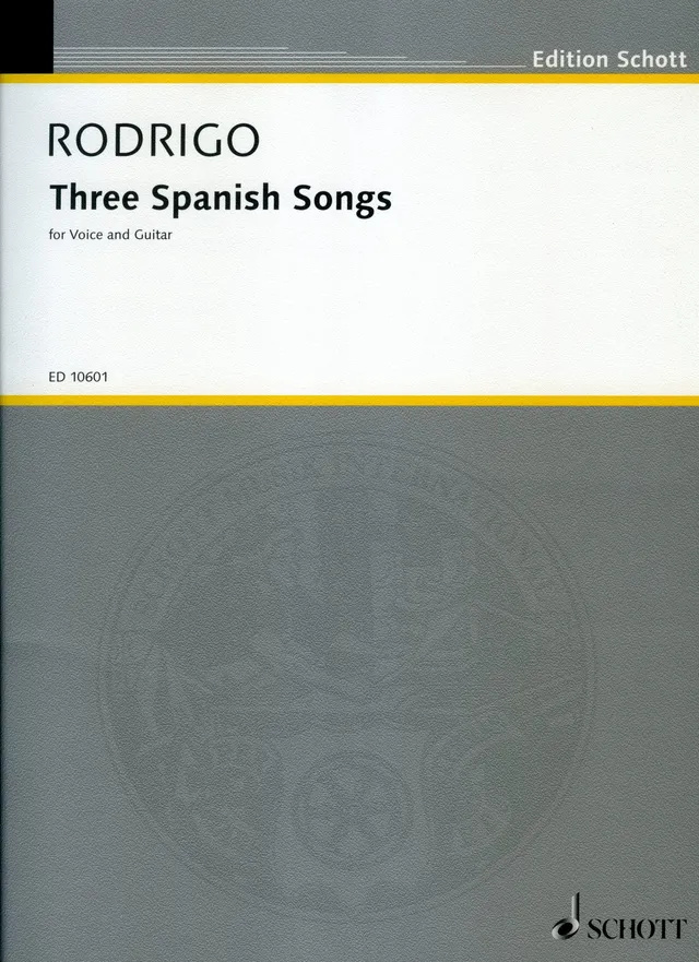 Ediciones Joaquín Rodrigo Tres canciones españolas noty hlas kytara