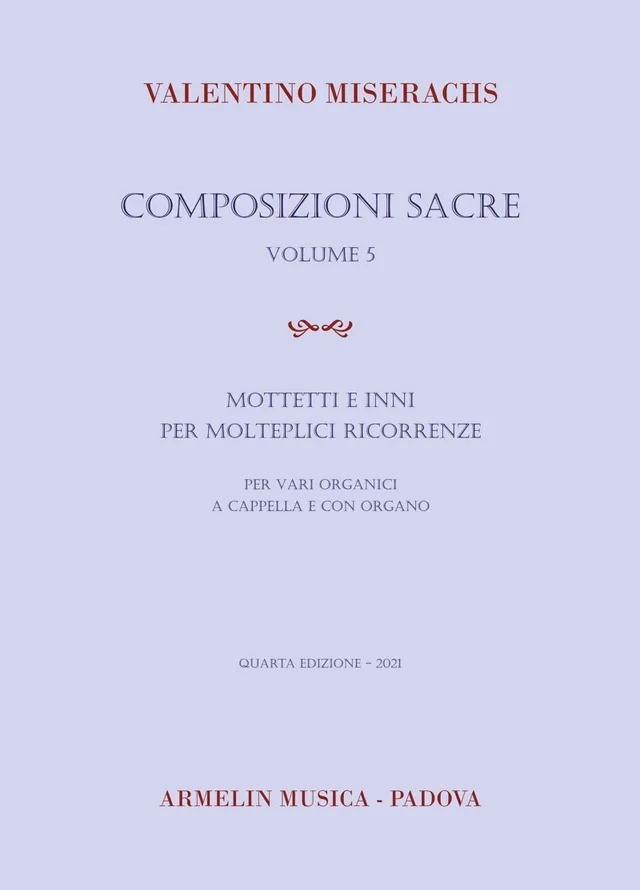 Armelin Musica Composizioni Sacre 5 noty chrámový sbor svazek