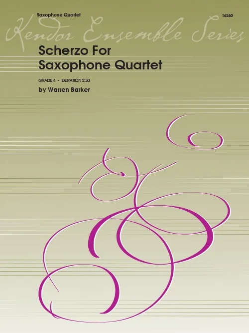 Kendor Music Scherzo For Saxophone Quartet noty pro kvartet