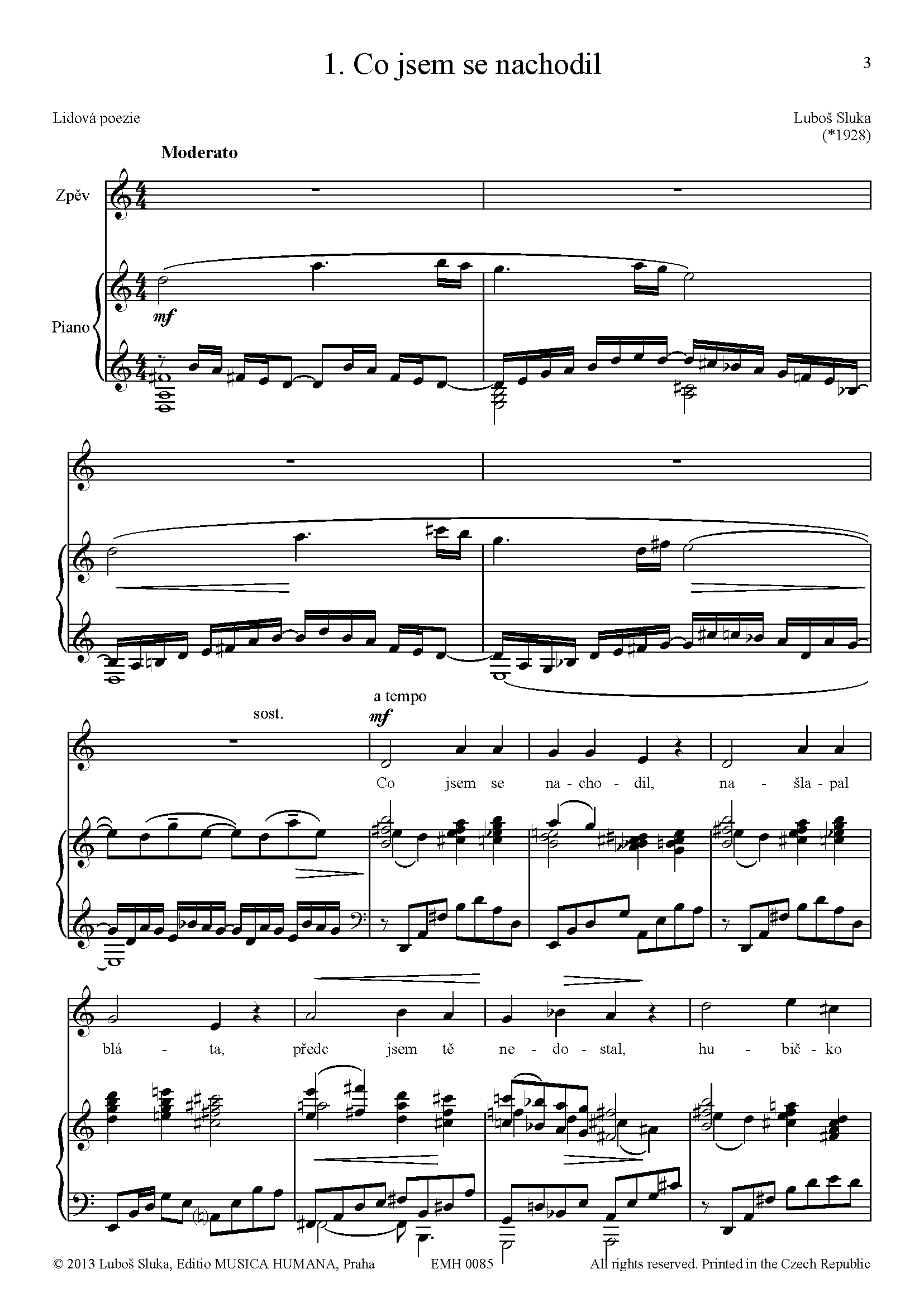 Editio Musica Humana Bezový keř noty pro baryton a klavír