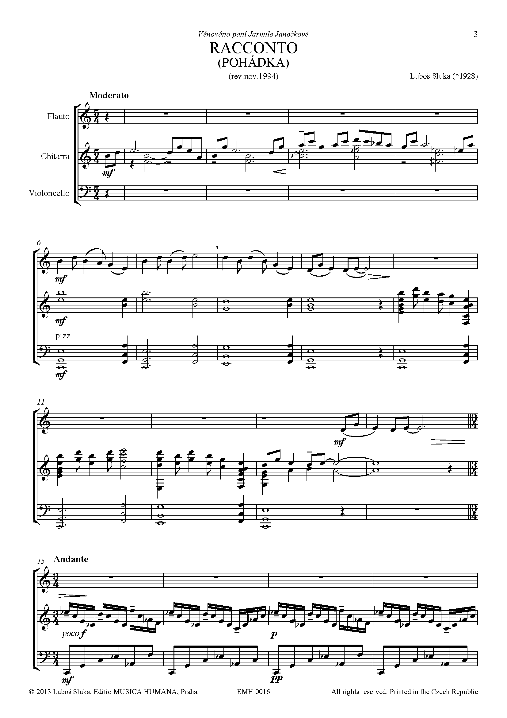 Editio Musica Humana Raccotno Pohádka noty 22 stran