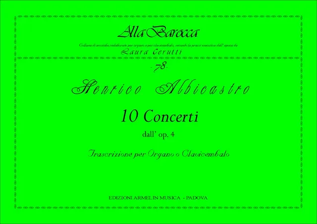 Armelin Musica 10 Concerti op. 4 noty pro varhany