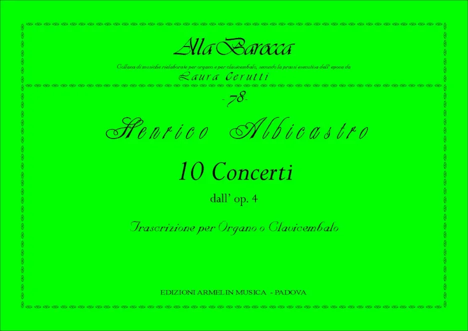 Armelin Musica 10 Concerti op. 4 noty pro varhany