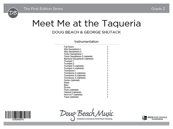 Kendor Music Meet Me at the Taqueria partitura latin