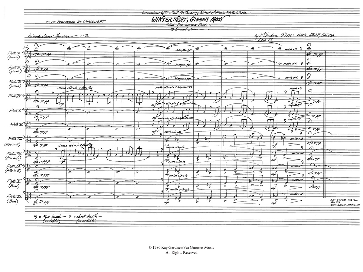 Hildegard Publishing Winter Night Gibbous Moon 11 fléten PDF