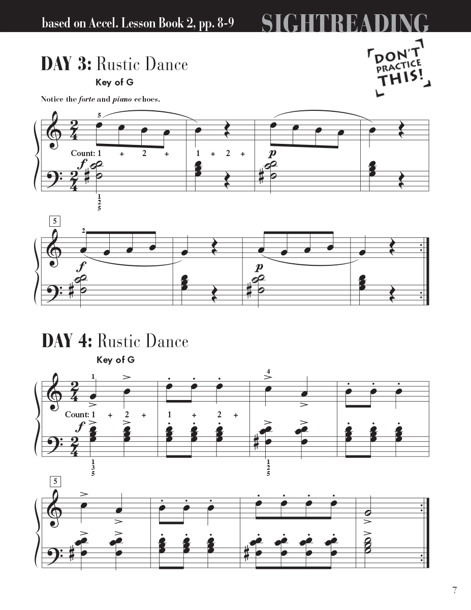 Faber Accelerated Piano Adventures Sightreading Book 2 noty na klavír
