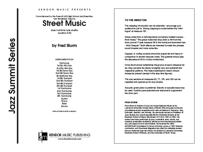Kendor Music Street Music partitura full score funk