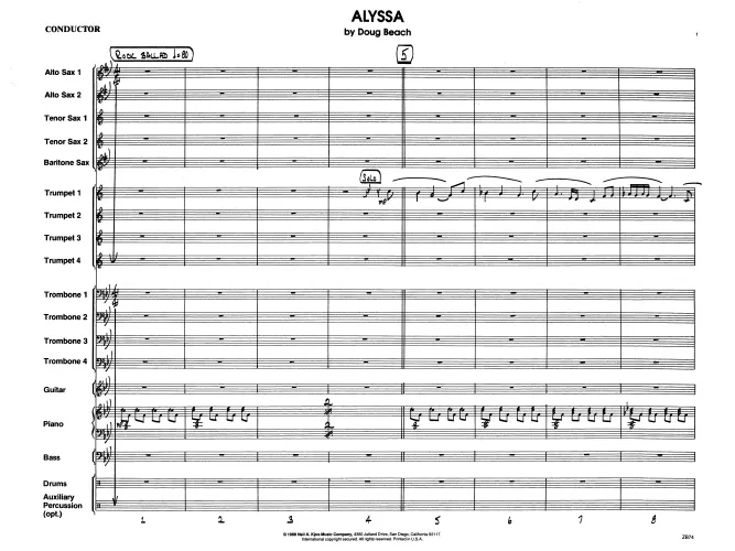 Kendor Music Alyssa partitura full score rock balada