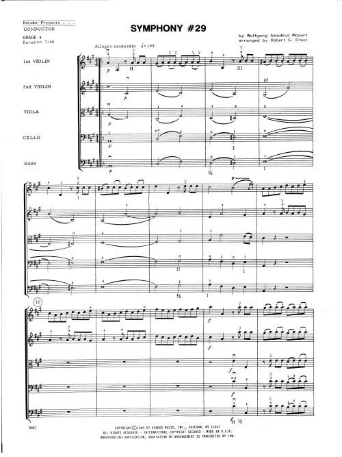 Kendor Music Symphony No. 29 partitura A dur 7:40