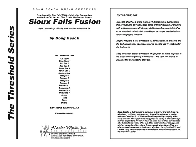 Kendor Music Sioux Falls Fusion noty Full Score latin