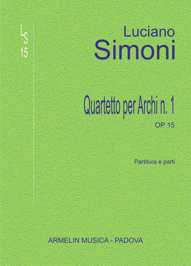 Armelin Musica Quartetto per archi n. 1 op. 15 noty kvartet