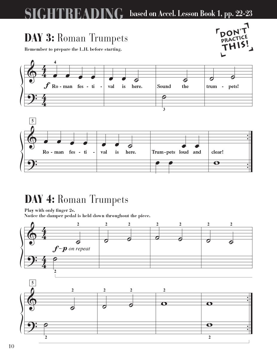 Faber Piano Adventures Accelerated Sightreading 1 noty z listu