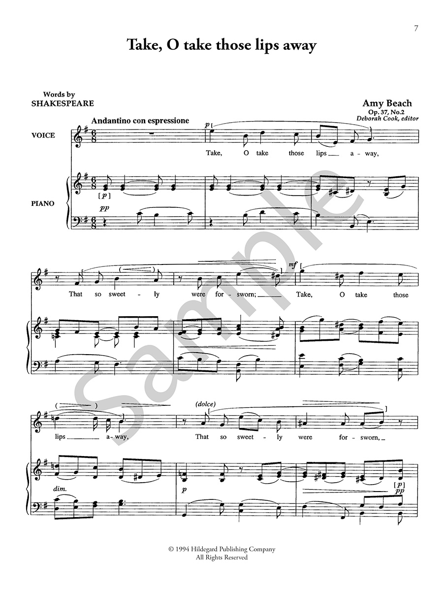 Hildegard Publishing Twelve Songs Beach noty střední vysoký hlas