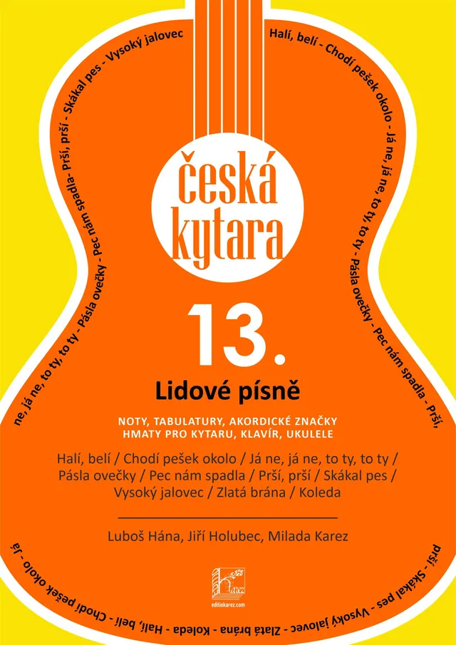 EDITIO KAREZ Česká kytara 13 noty s tabulaturou lidové písně