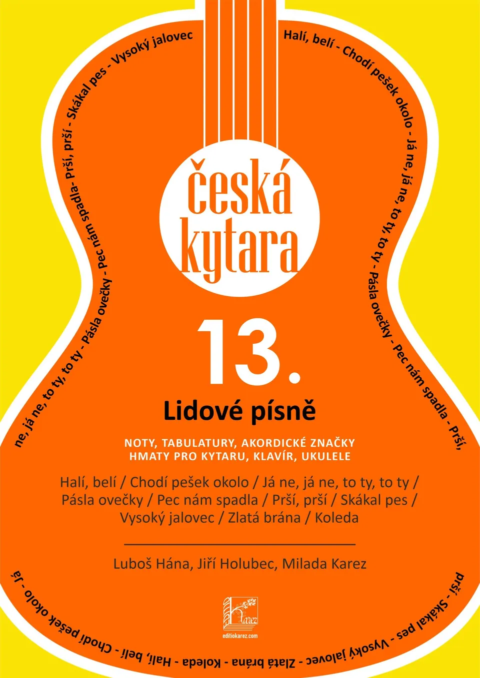 EDITIO KAREZ Česká kytara 13 noty s tabulaturou lidové písně