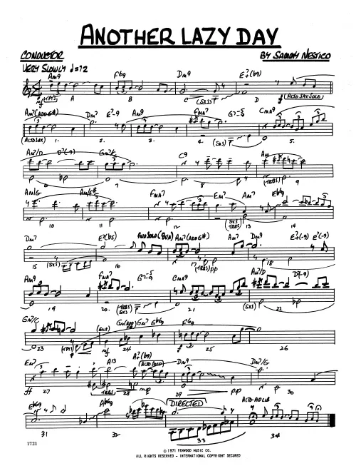 Kendor Music Another Lazy Day partitura alt saxofon sólo