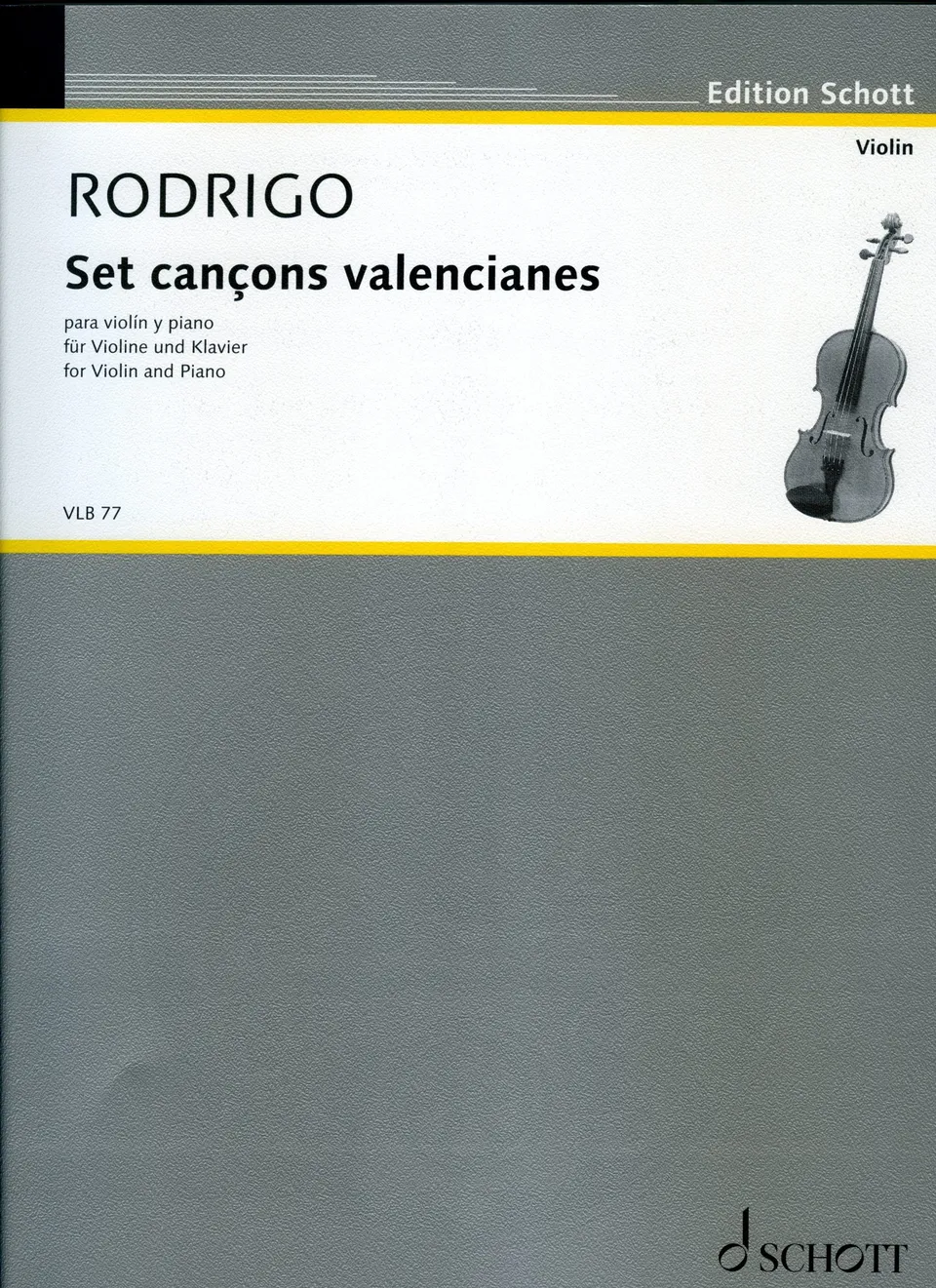 Ediciones Joaquín Rodrigo Set cançons valencianes noty housle klavír